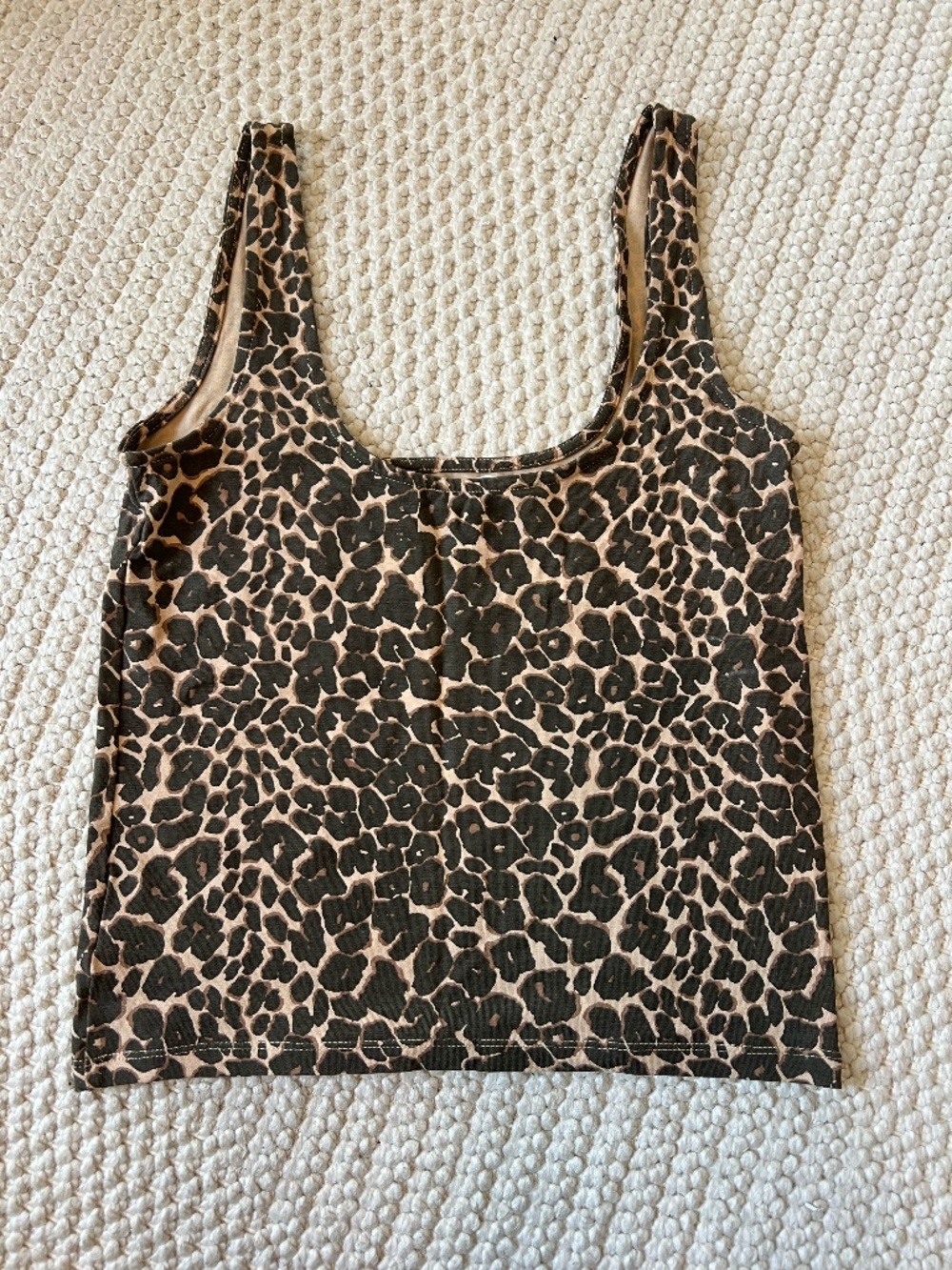 Cotton On Brown Animal Print Square Neck Tank